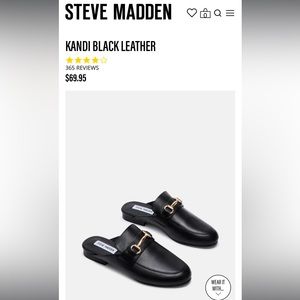 Steve Madden Kandi Black Leather Loafers